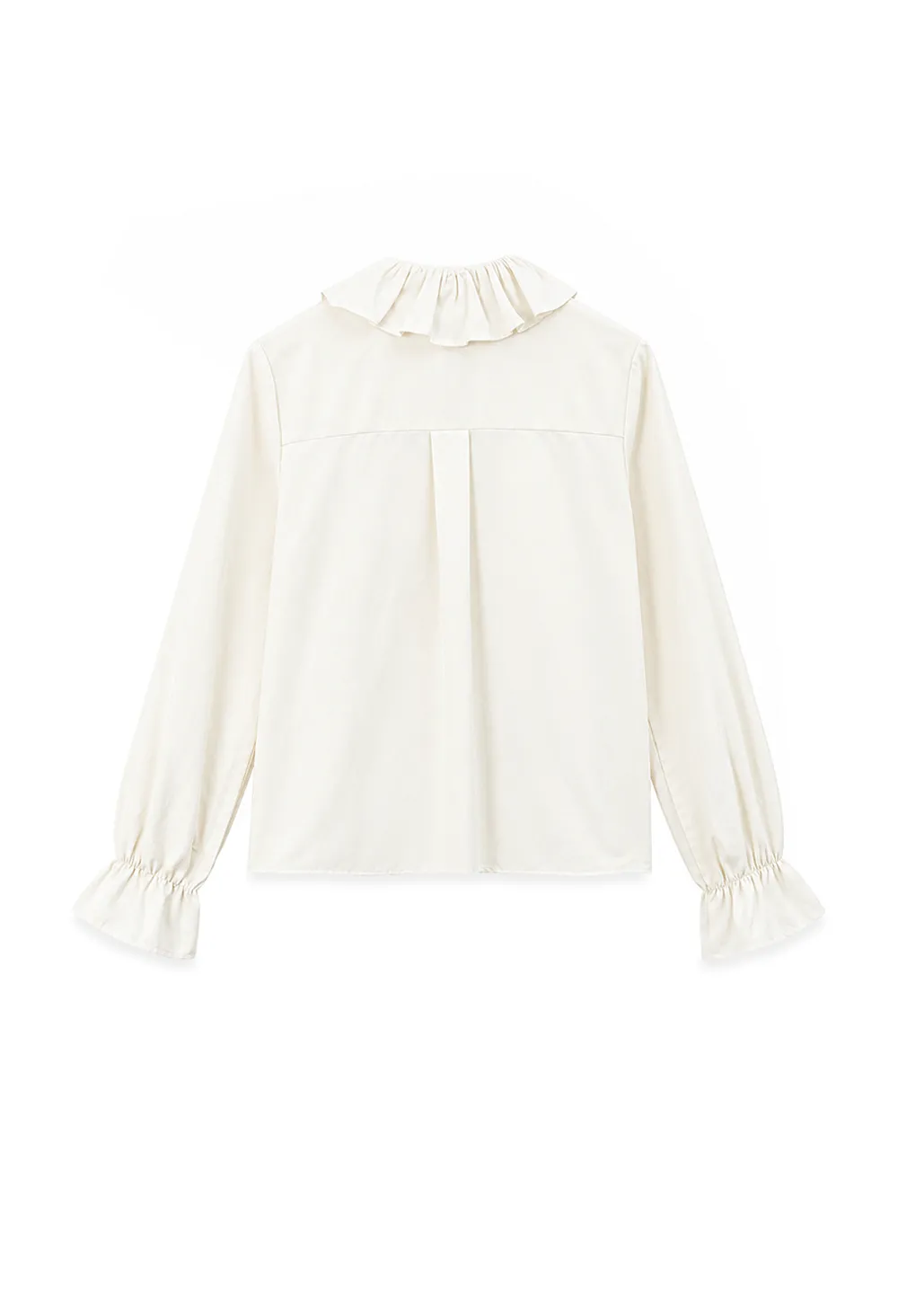Ruffled Collar Button Front Long Sleeve Shirt