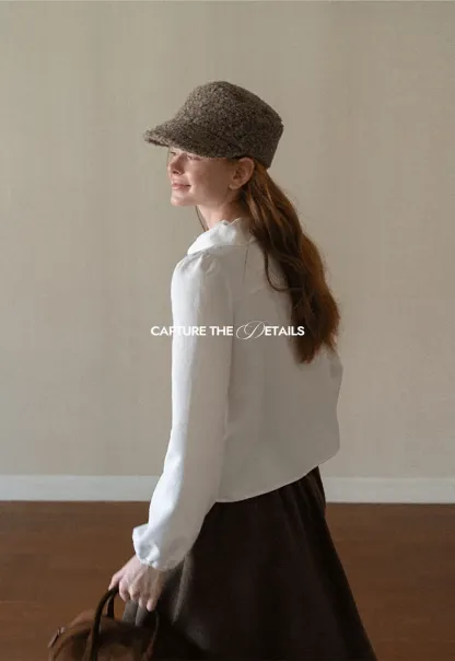 Ruffled Bow Neck Long Sleeve Button Up Shirt