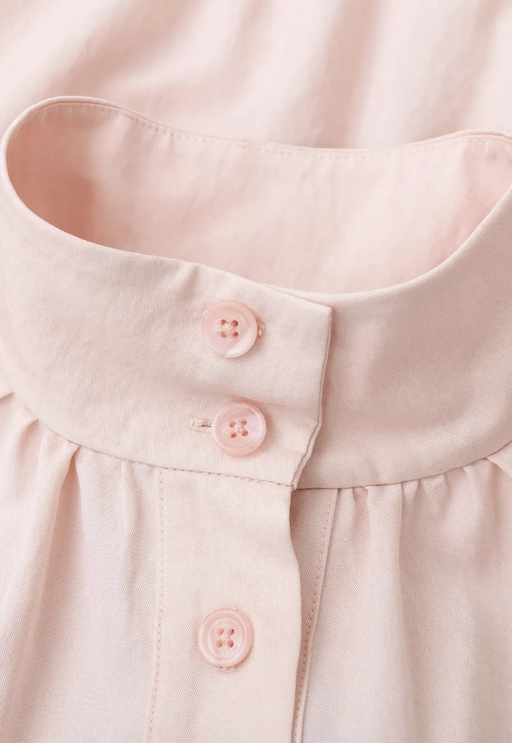 High Collar Drawstring Waist Blouse