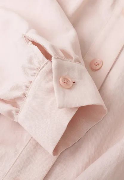 High Collar Drawstring Waist Blouse