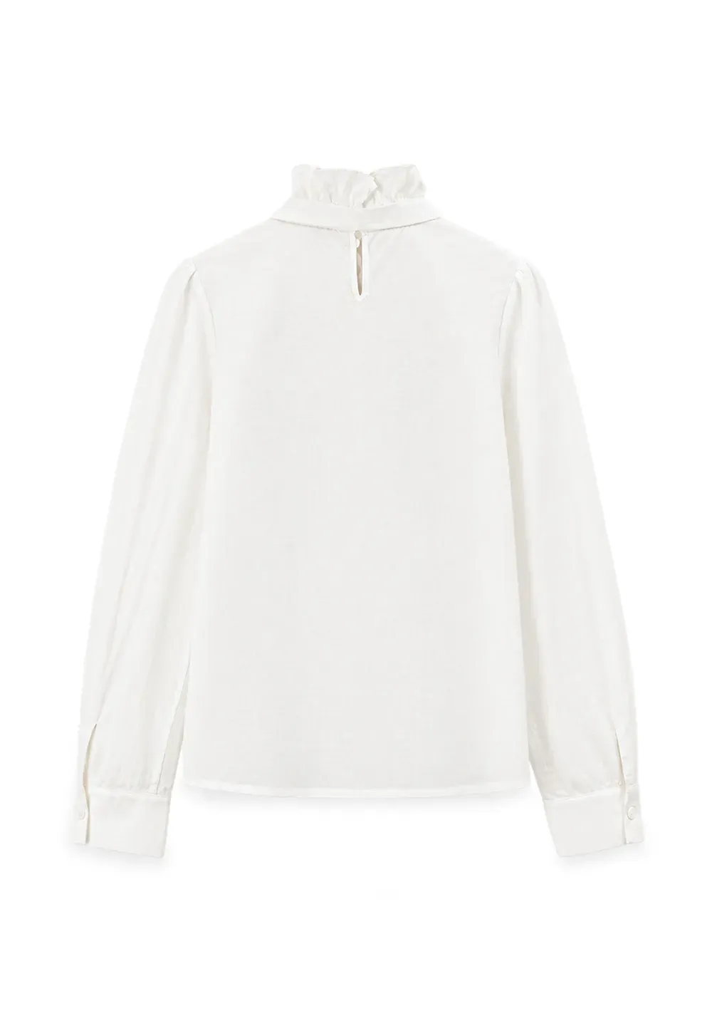 Pleated High Neck Bow Tie Blouse
