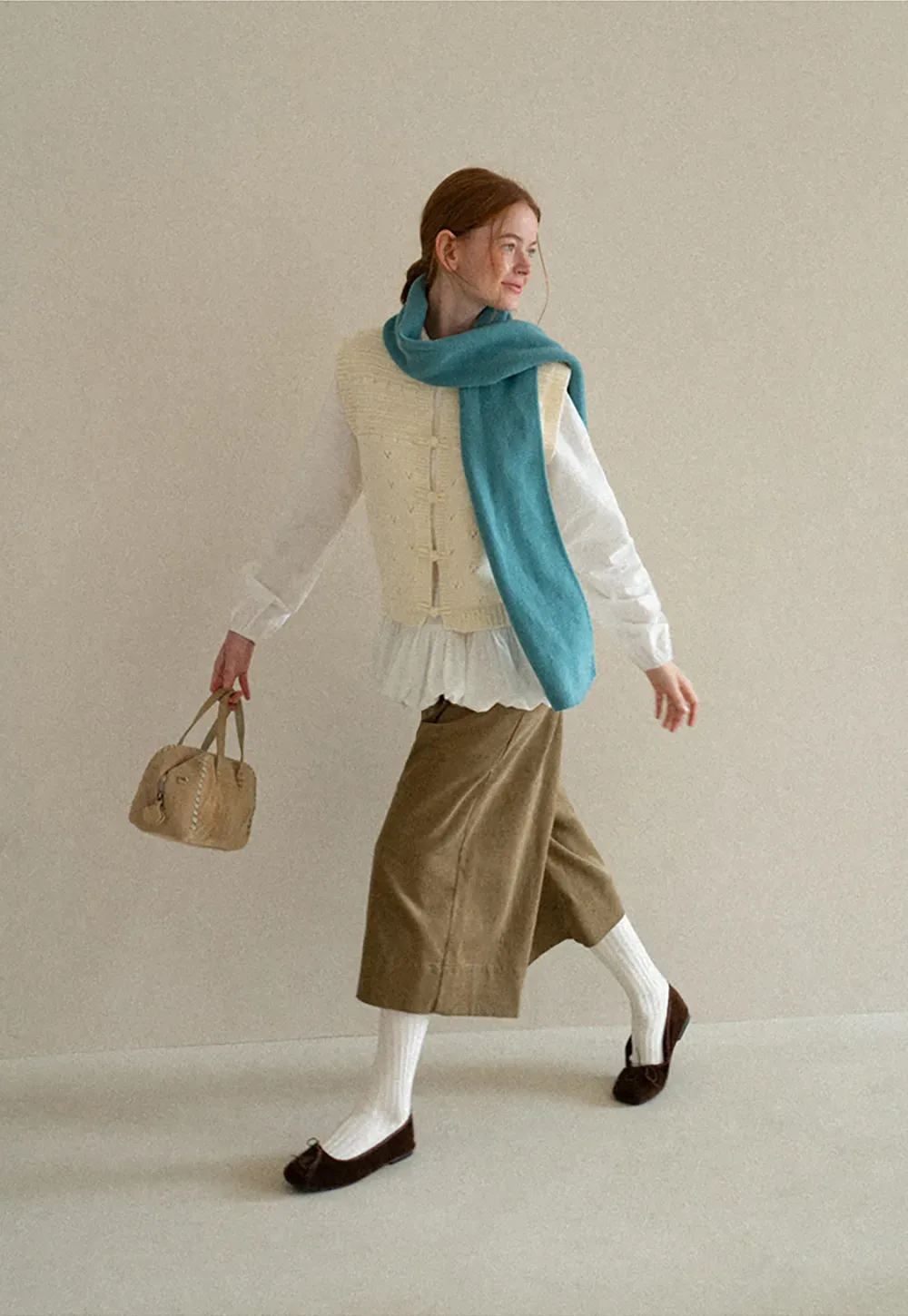 Peter Pan Collar Ruffled Hem Shirt