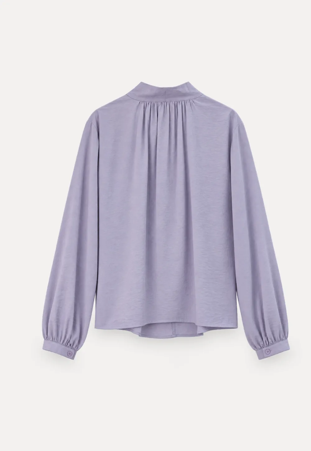 Bow Tie Neck Floral Applique Long Sleeve Shirt
