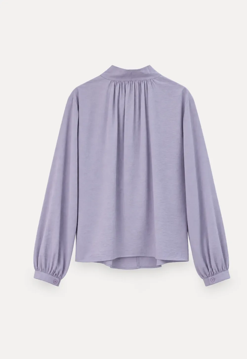 Bow Tie Neck Floral Applique Long Sleeve Shirt