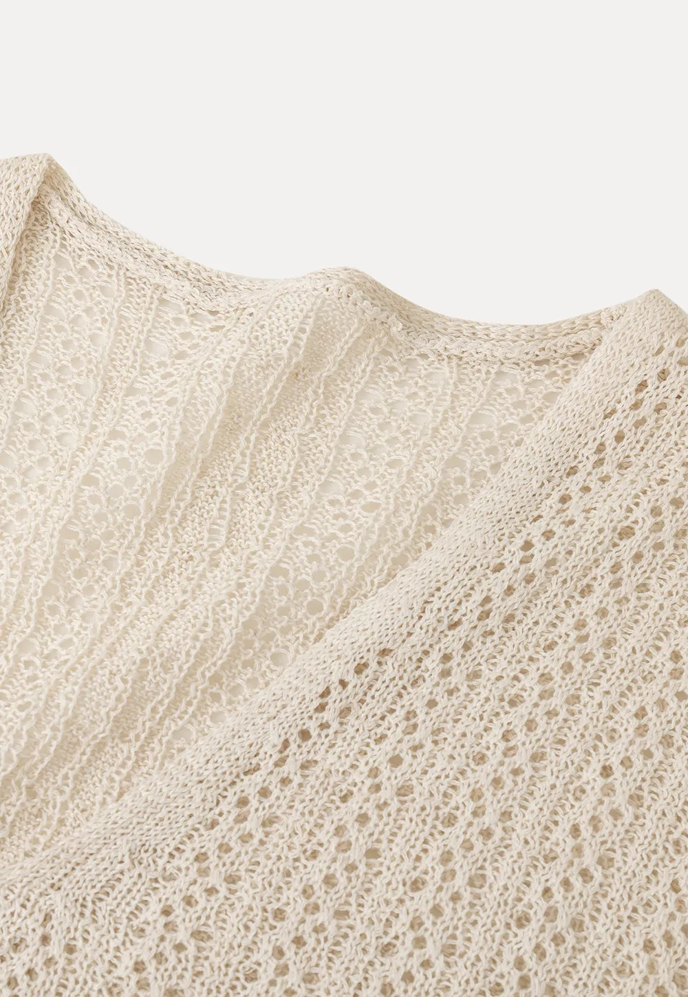 V Neck Loose Knit Sweater with Cable Pattern