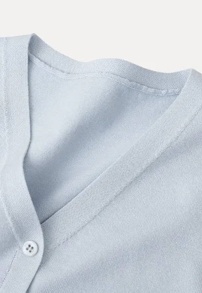 V neck short sleeve knit cardigan with floral trim