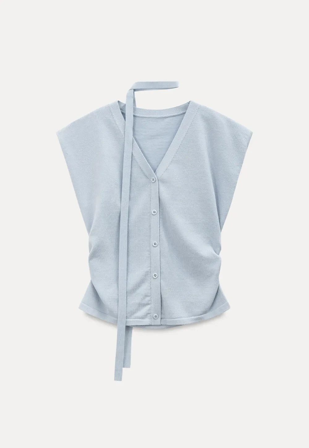 V neck short sleeve knit cardigan with floral trim