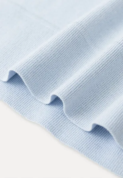 Polo Collar Knit Shirt with Bow Embroidery