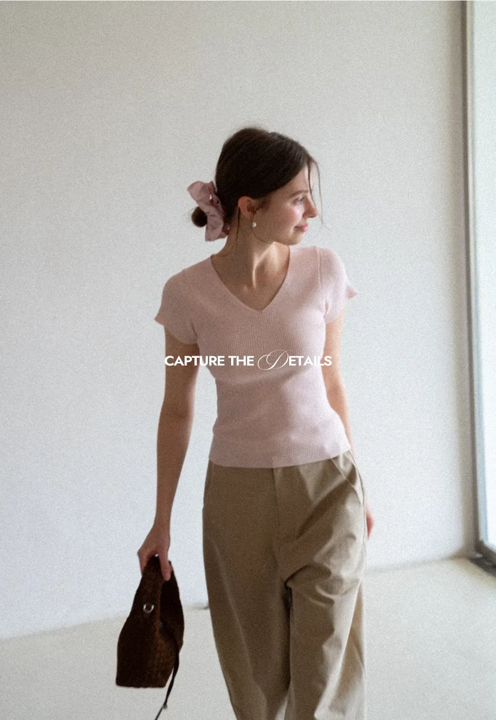 V Neck Short Sleeve Knit Sweater