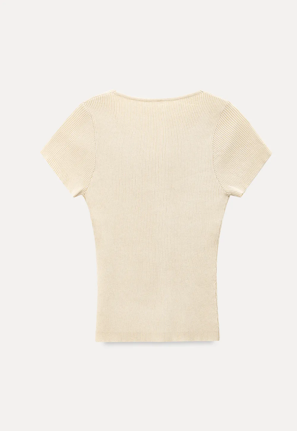 V Neck Short Sleeve Knit Sweater