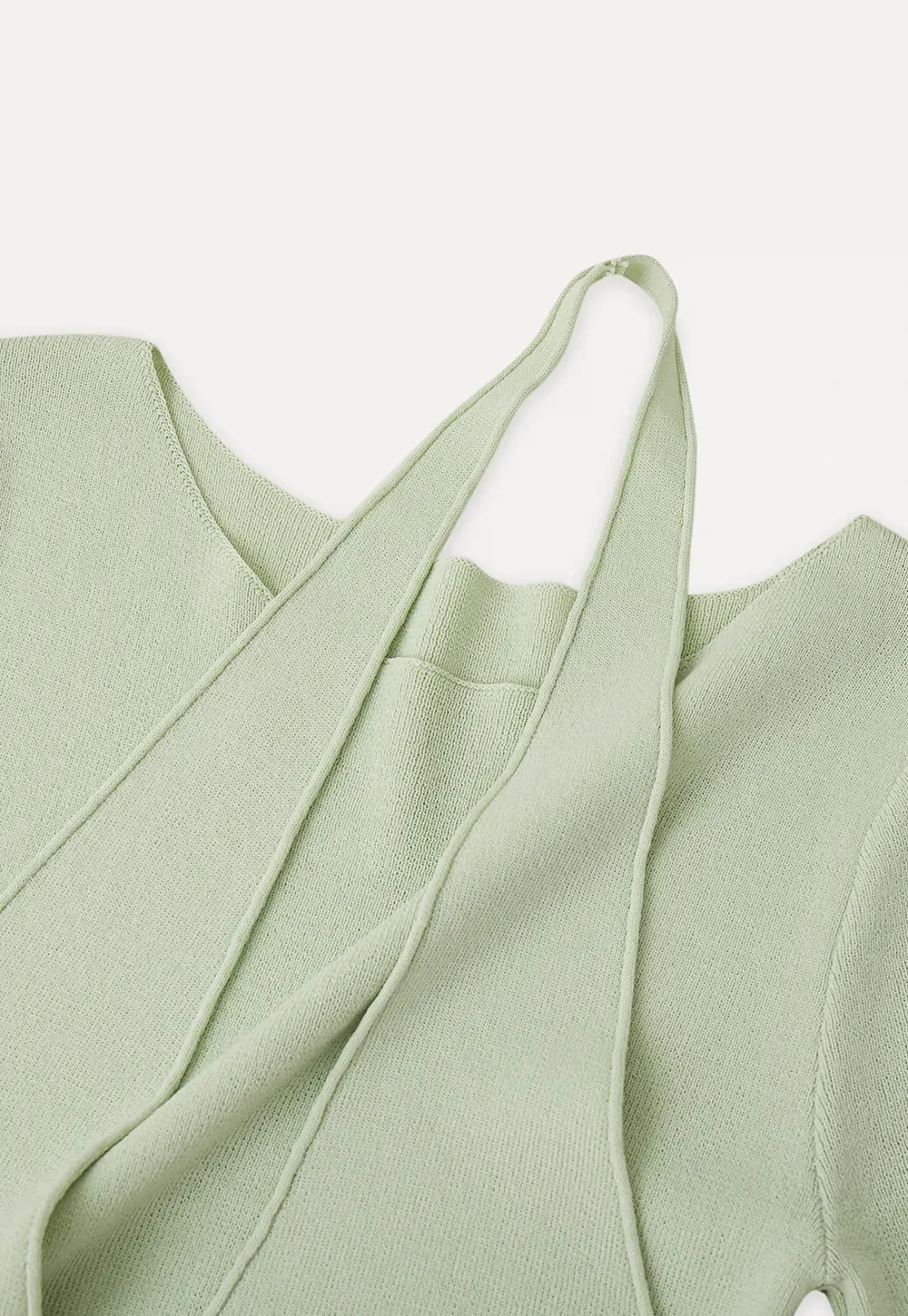 Short Sleeve Ribbed Knit Top with Front Seam Detail