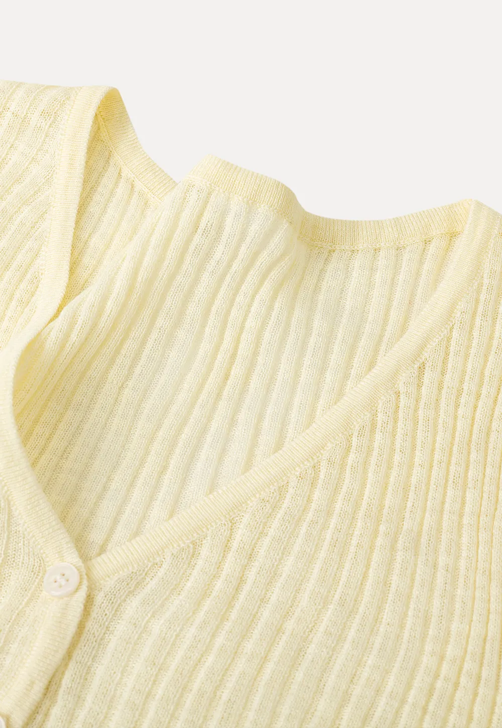 Ribbed Knit Cardigan with Button Closure