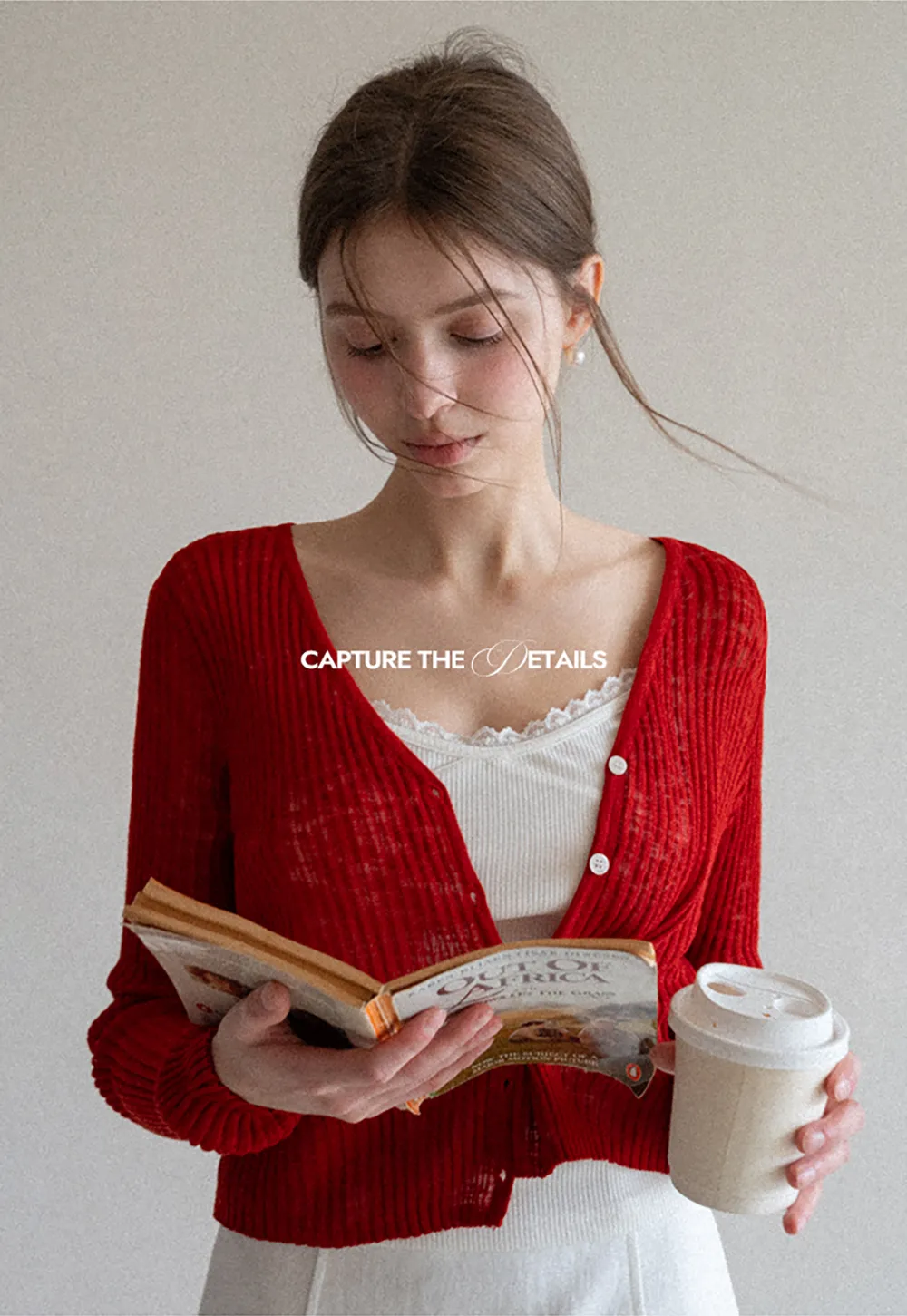 Ribbed Knit Cardigan with Button Closure