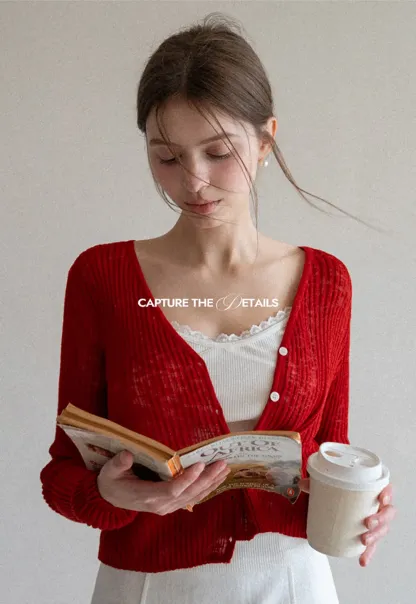 Ribbed Knit Cardigan with Button Closure