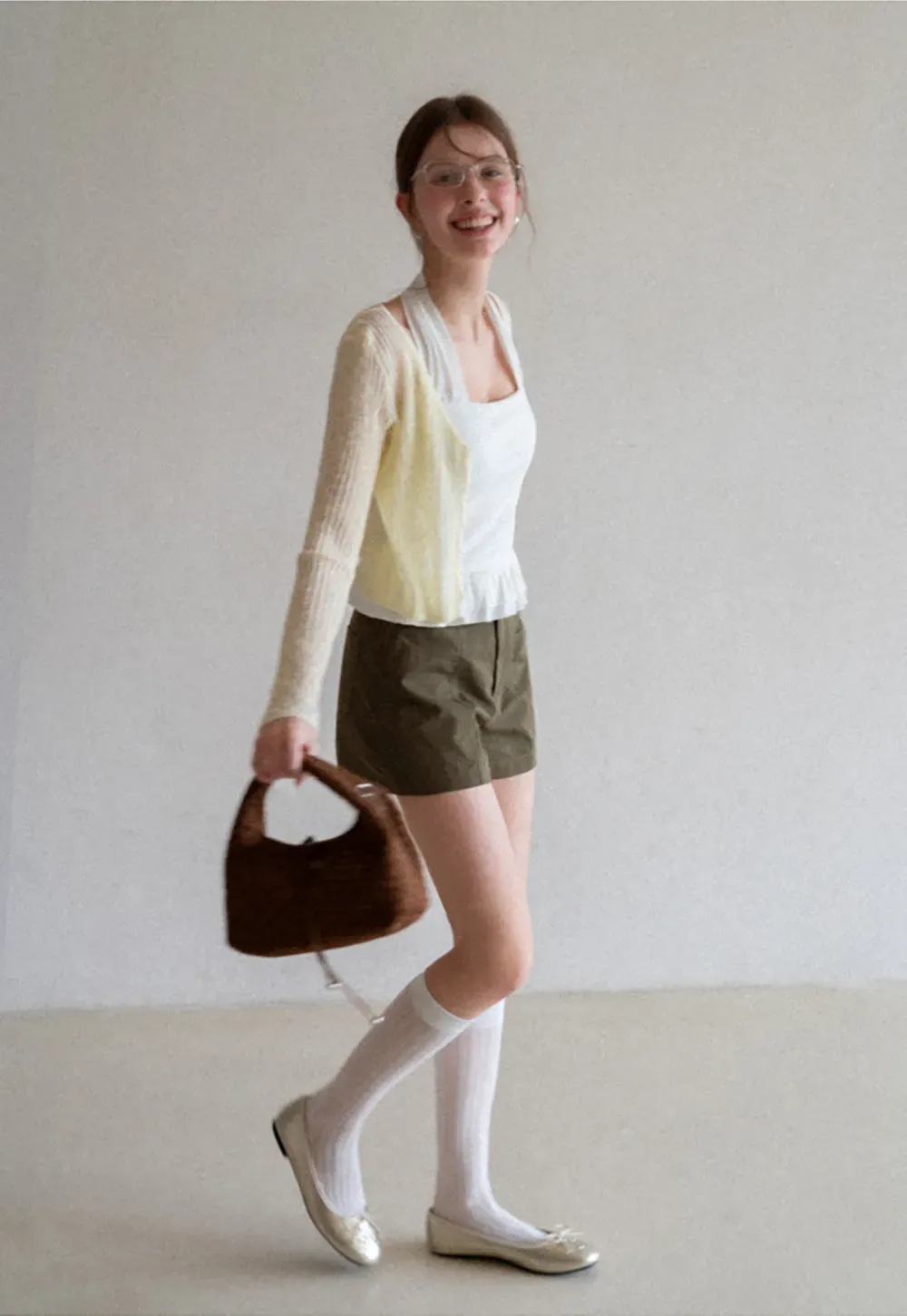 Ribbed Knit Cardigan with Button Closure