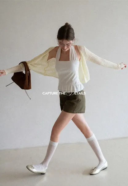 Ribbed Knit Cardigan with Button Closure