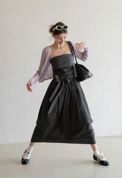 Ribbed Knit Cardigan with Button Closure