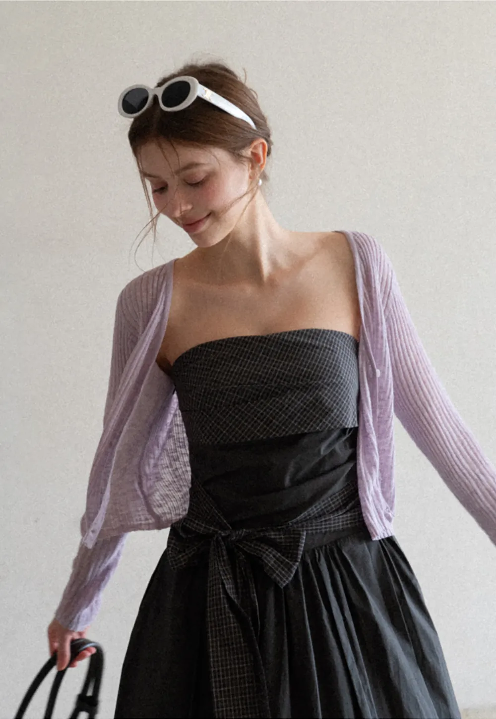 Ribbed Knit Cardigan with Button Closure