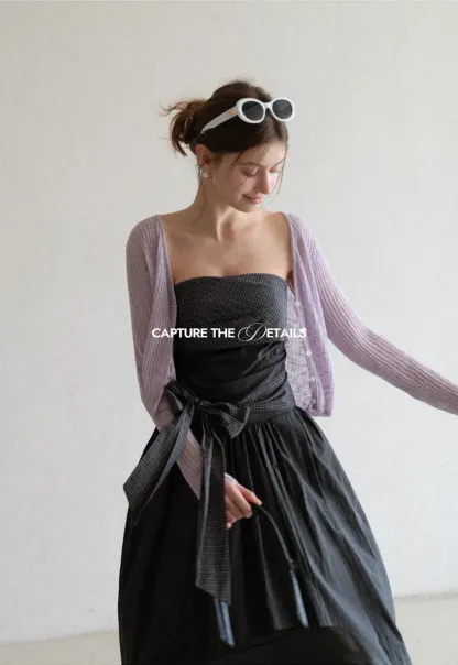 Ribbed Knit Cardigan with Button Closure