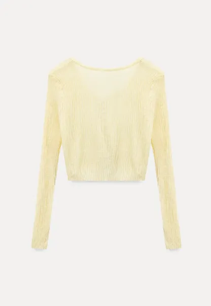 Ribbed Knit Cardigan with Button Closure