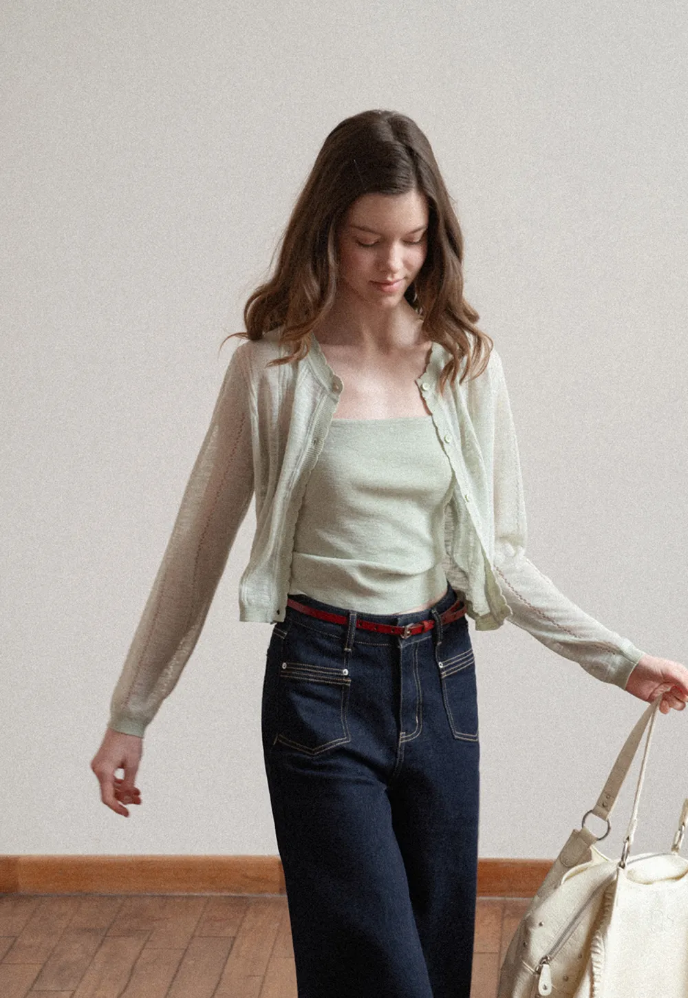 Woolen knit sweater and tank top