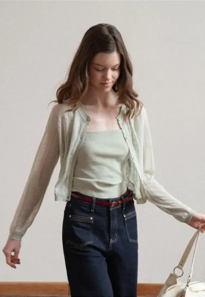 Woolen knit sweater and tank top