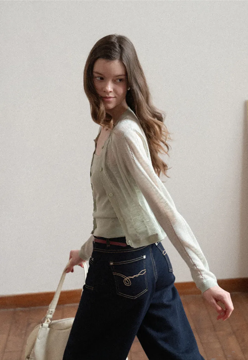 Woolen knit sweater and tank top