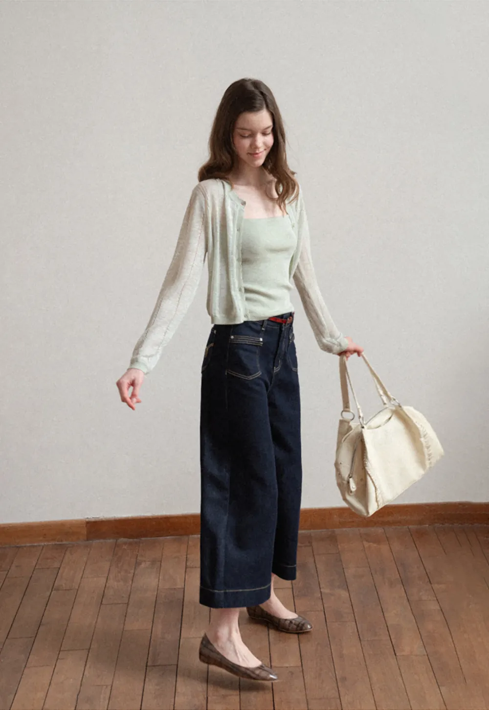 Woolen knit sweater and tank top