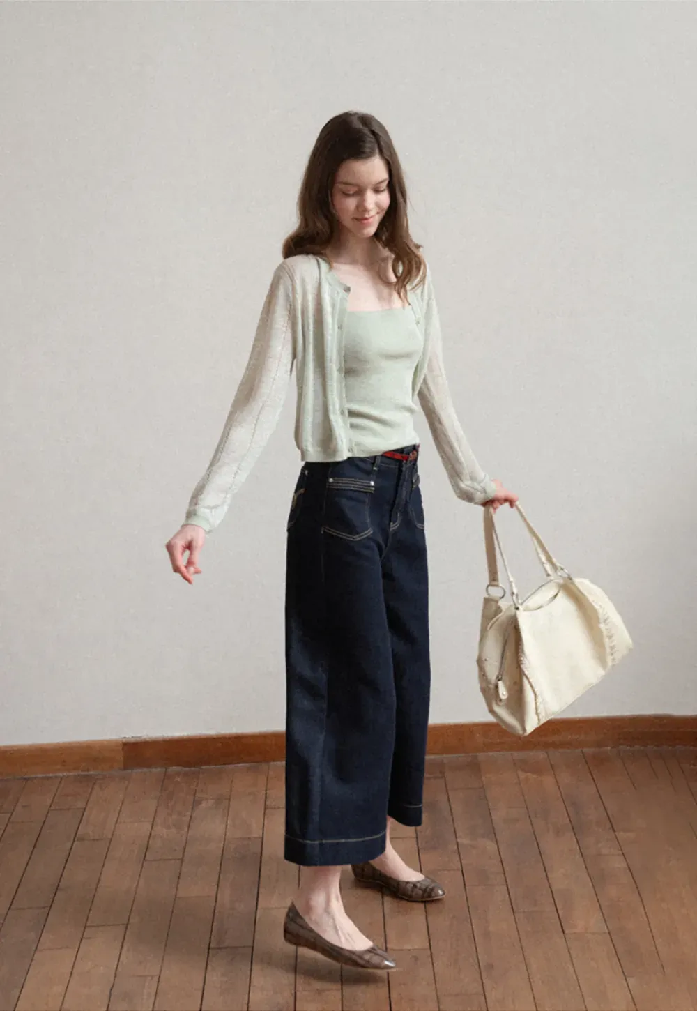 Woolen knit sweater and tank top