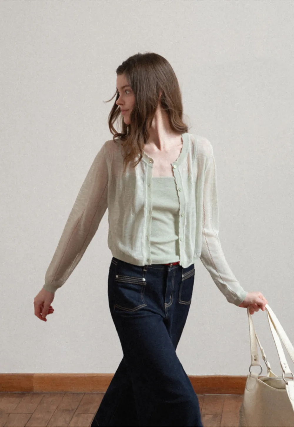 Woolen knit sweater and tank top