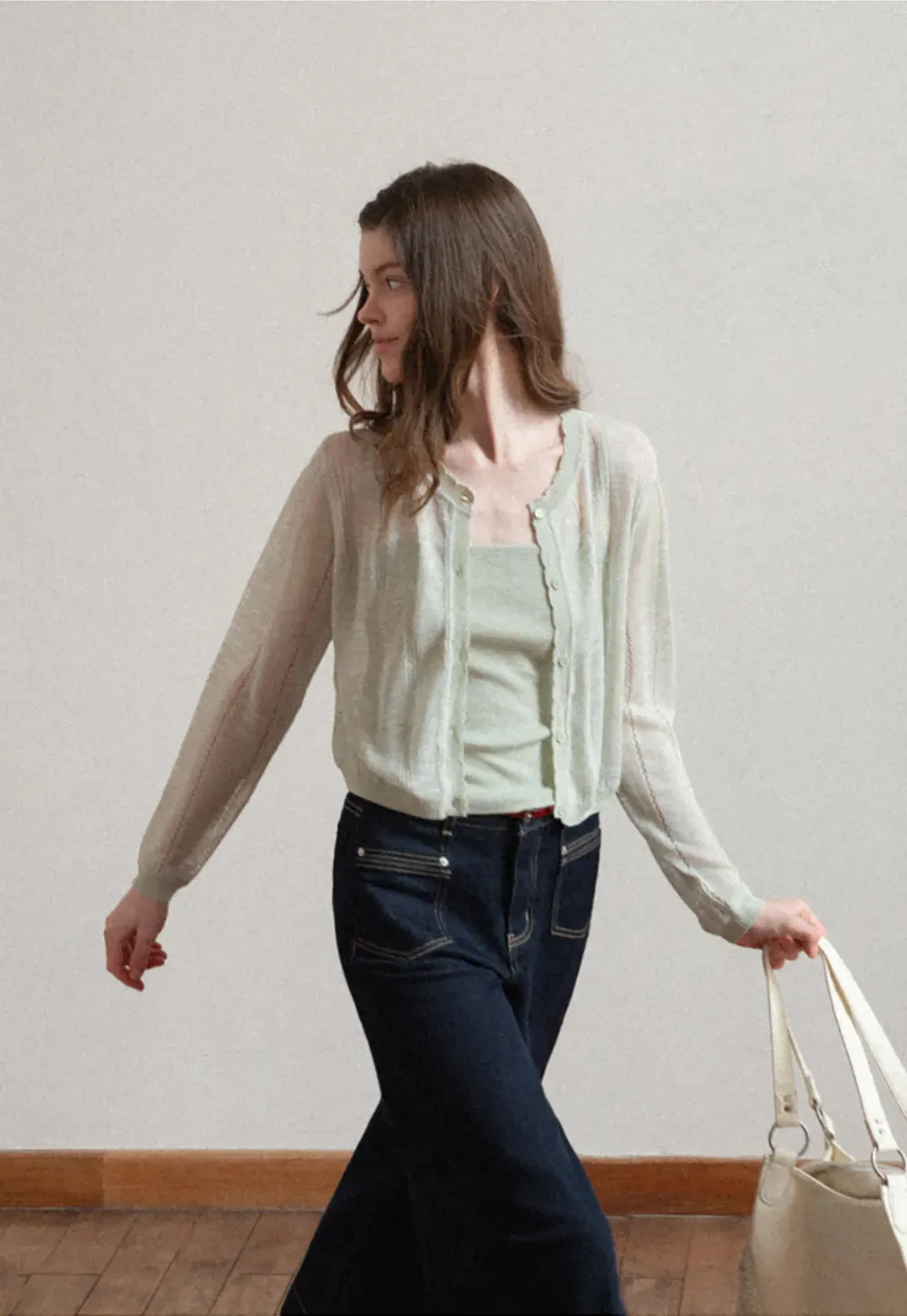 Woolen knit sweater and tank top