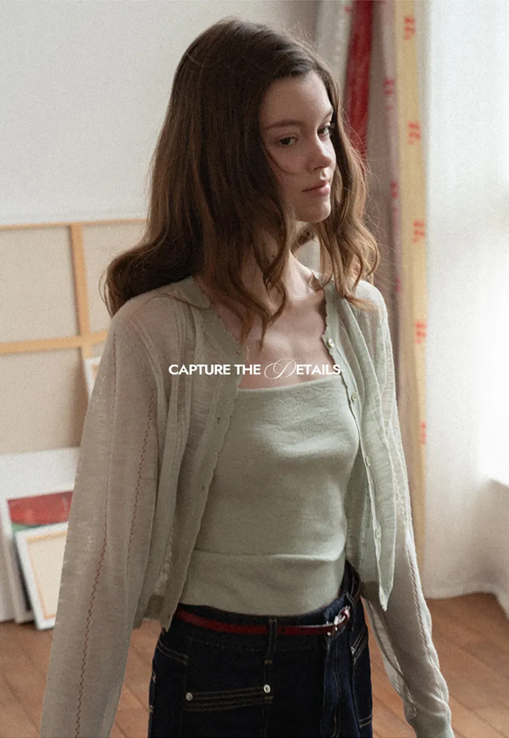 Woolen knit sweater and tank top