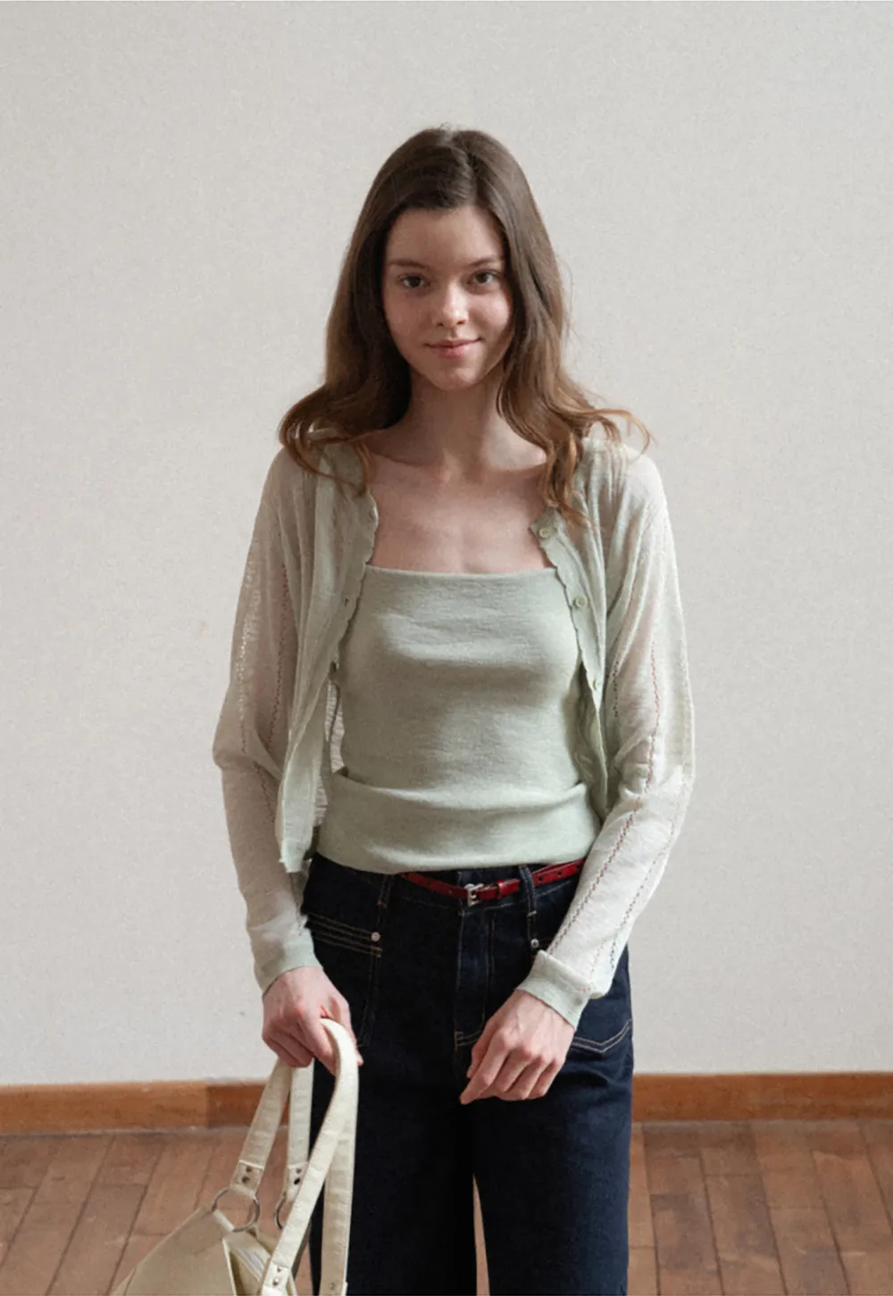 Woolen knit sweater and tank top