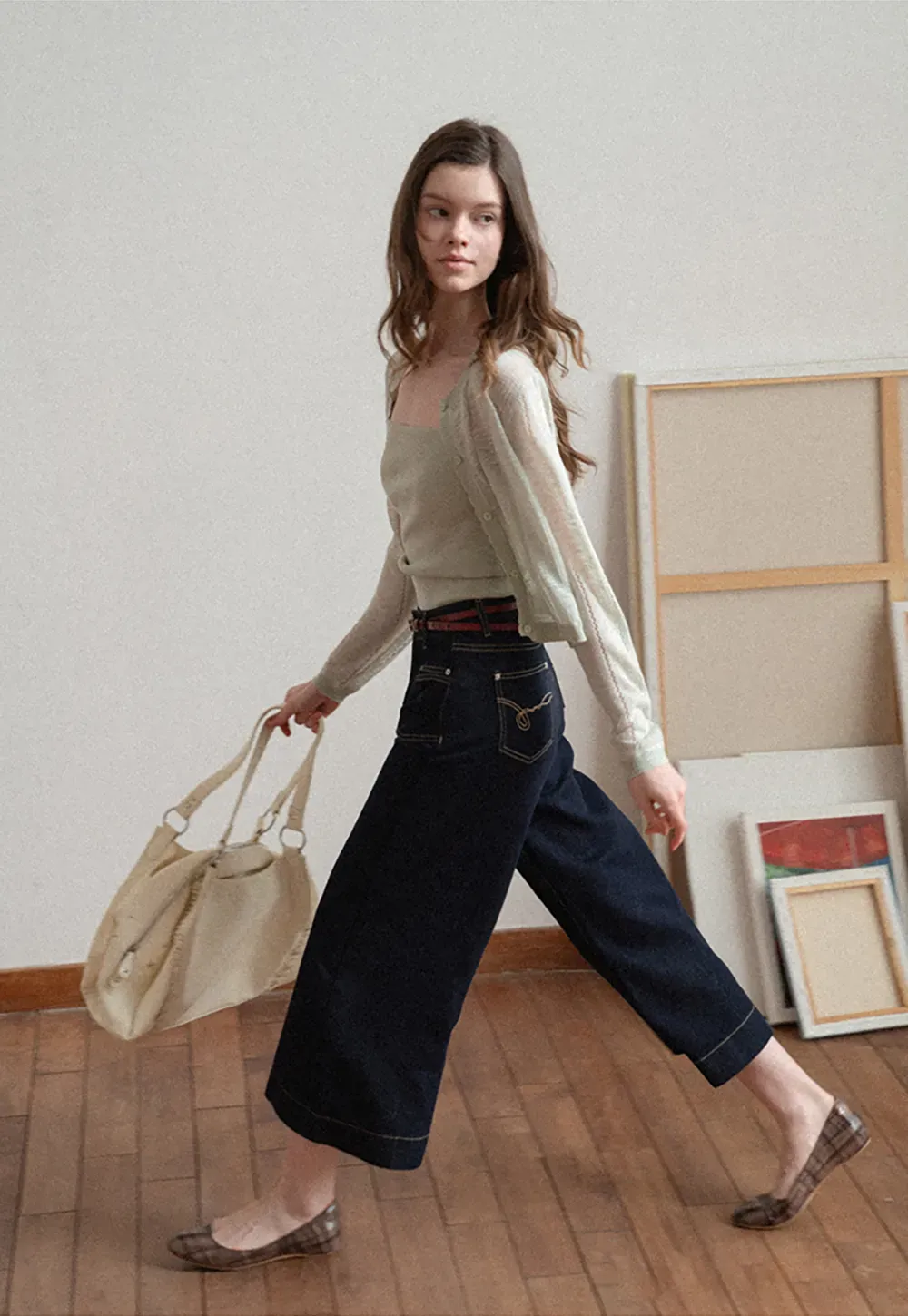 Woolen knit sweater and tank top