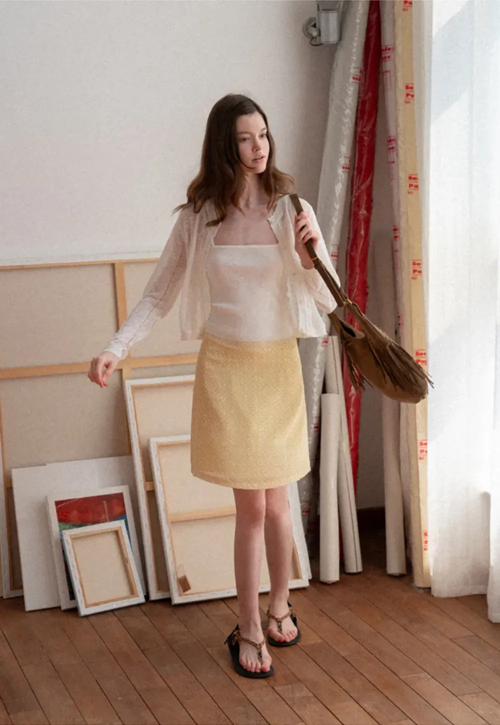 Woolen knit sweater and tank top