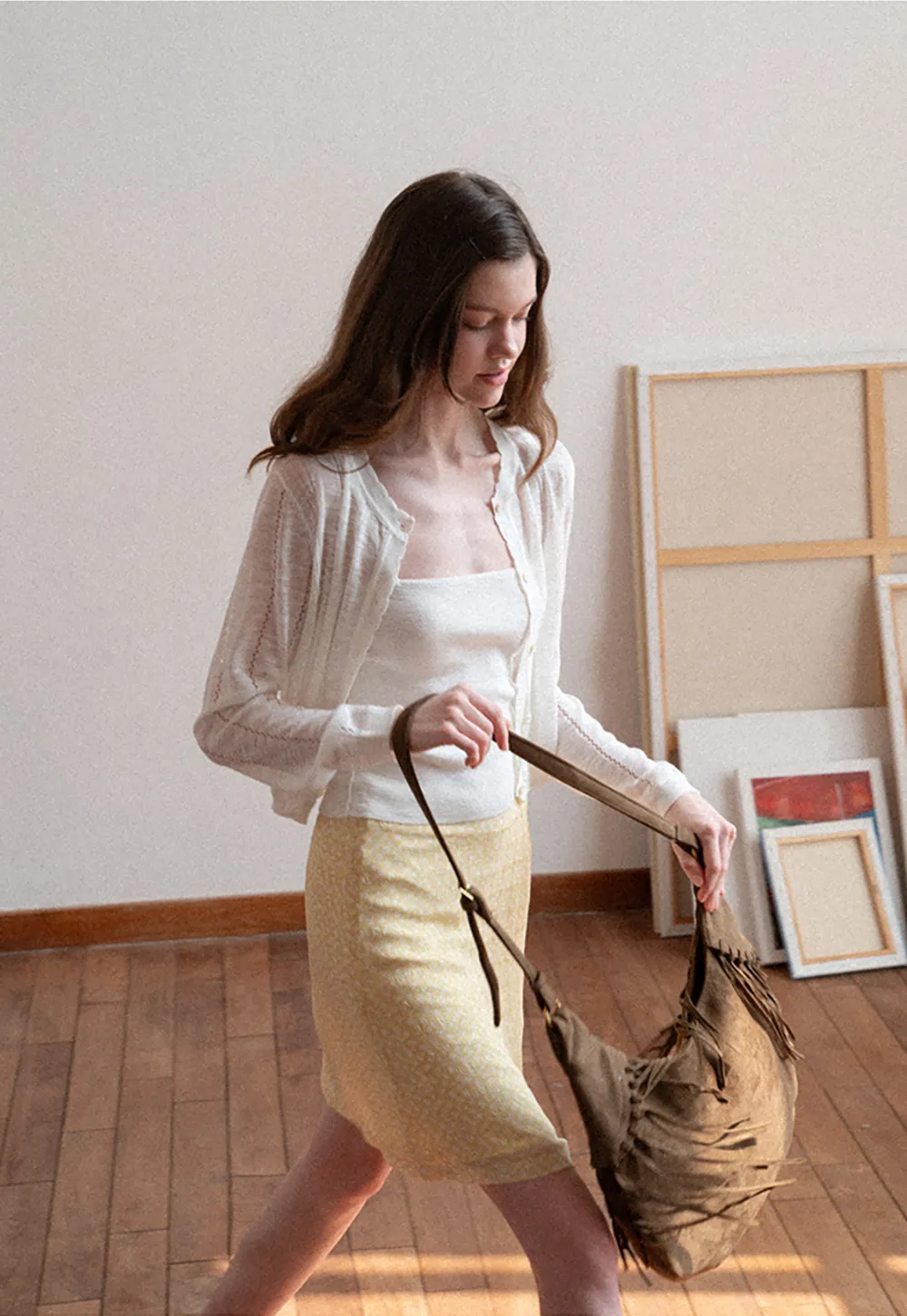 Woolen knit sweater and tank top