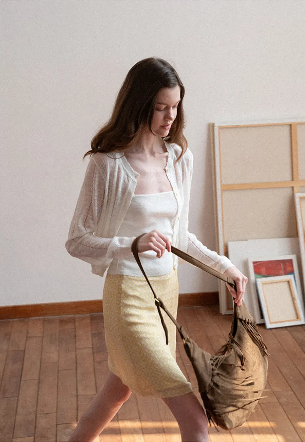 Woolen knit sweater and tank top