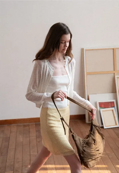 Woolen knit sweater and tank top