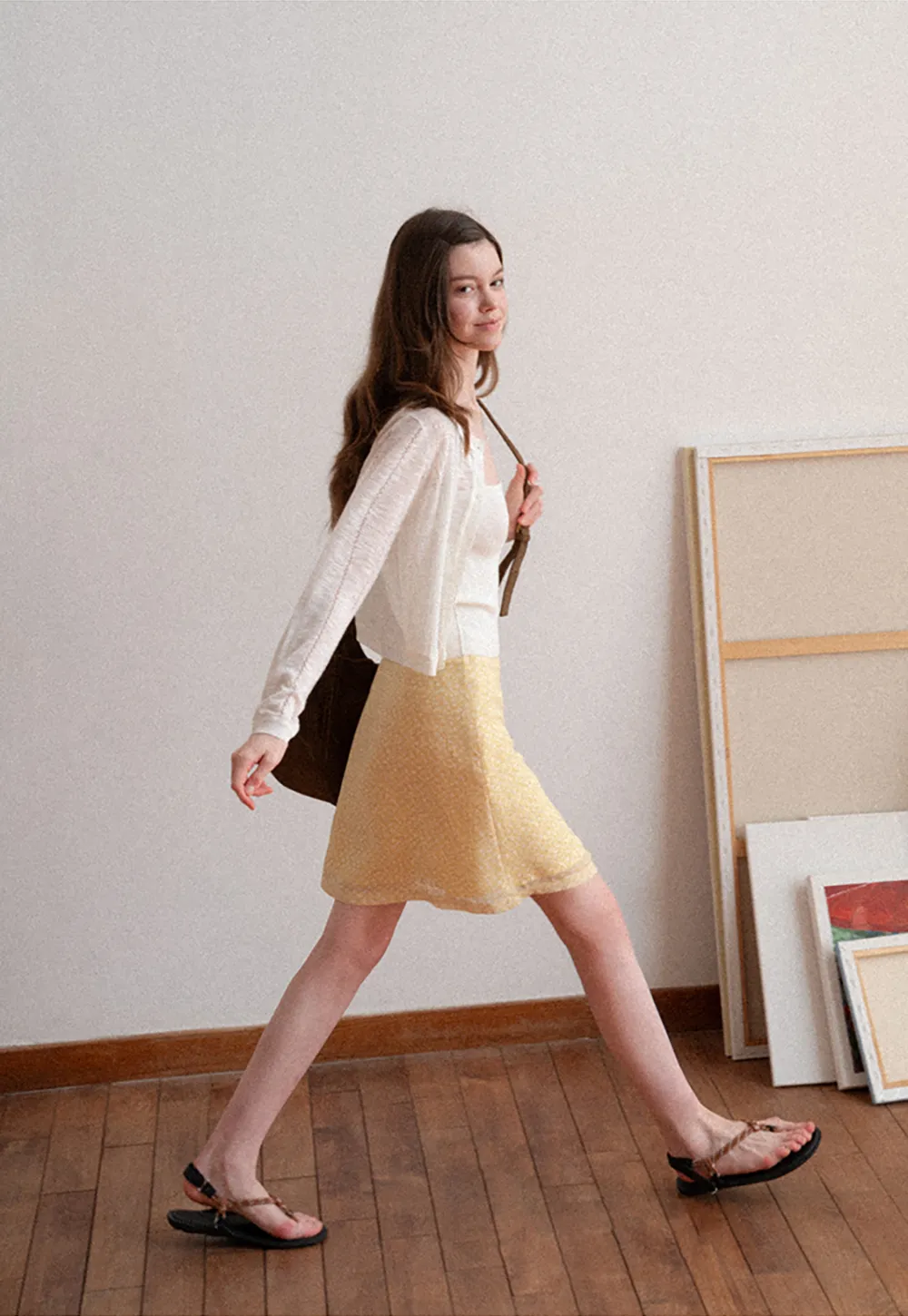 Woolen knit sweater and tank top