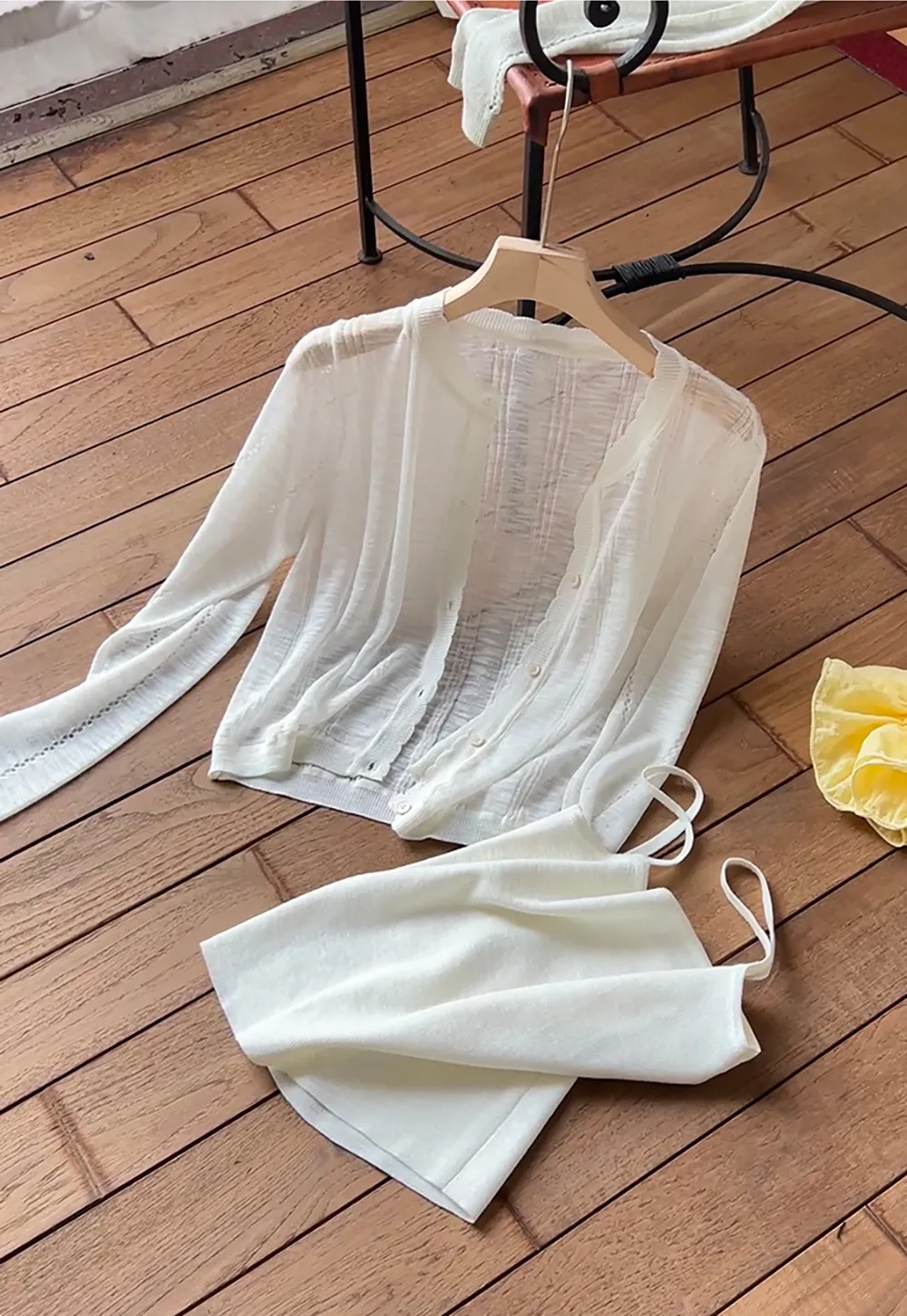 Woolen knit sweater and tank top