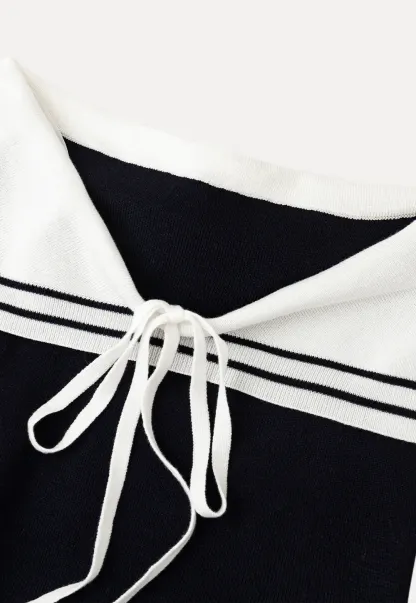 Off Shoulder Knot Detail Knit Sweater