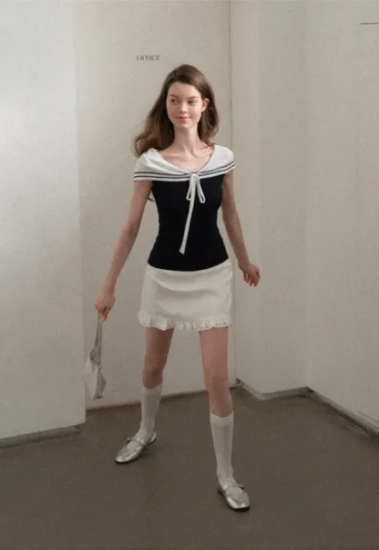 Off Shoulder Knot Detail Knit Sweater