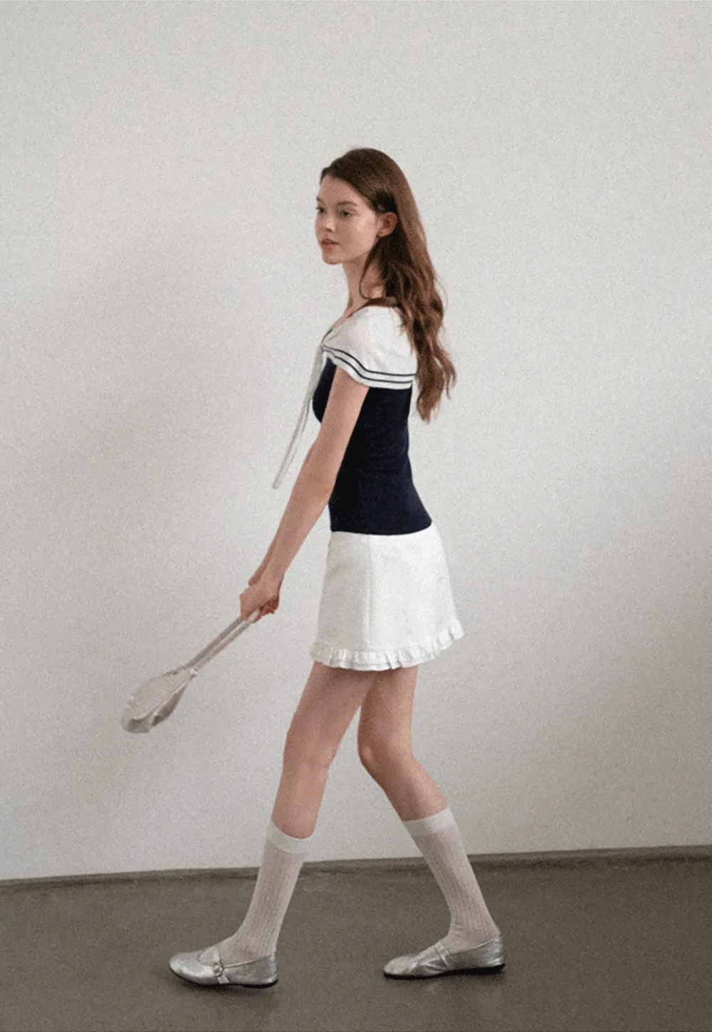 Off Shoulder Knot Detail Knit Sweater