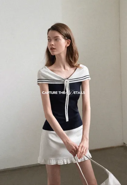 Off Shoulder Knot Detail Knit Sweater