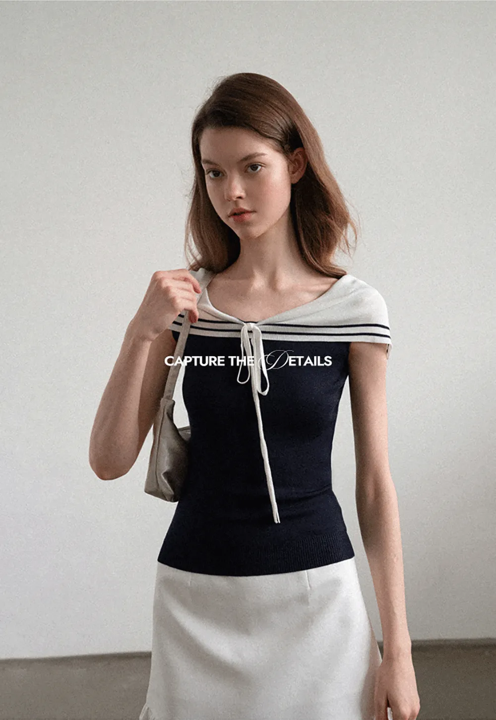 Off Shoulder Knot Detail Knit Sweater