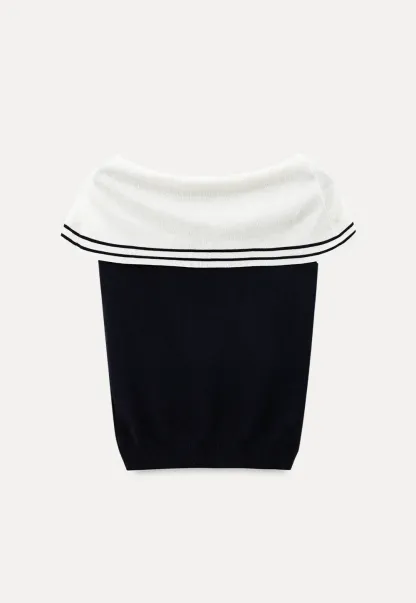 Off Shoulder Knot Detail Knit Sweater