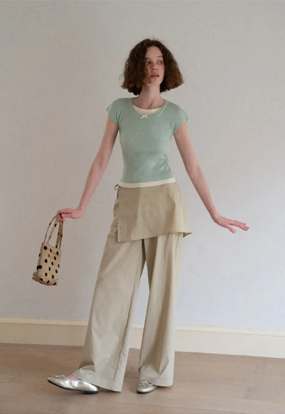 Contrast Trim Crew Neck Short Sleeve Knit Sweater