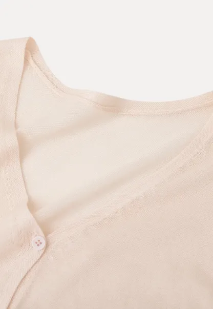 V Neck Button Front Knit Cardigan with Tank Top