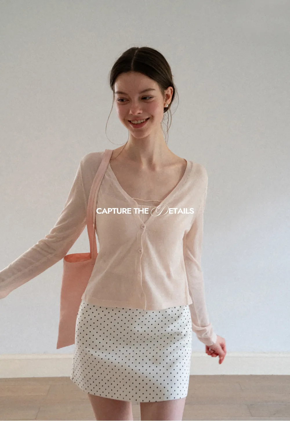 V Neck Button Front Knit Cardigan with Tank Top