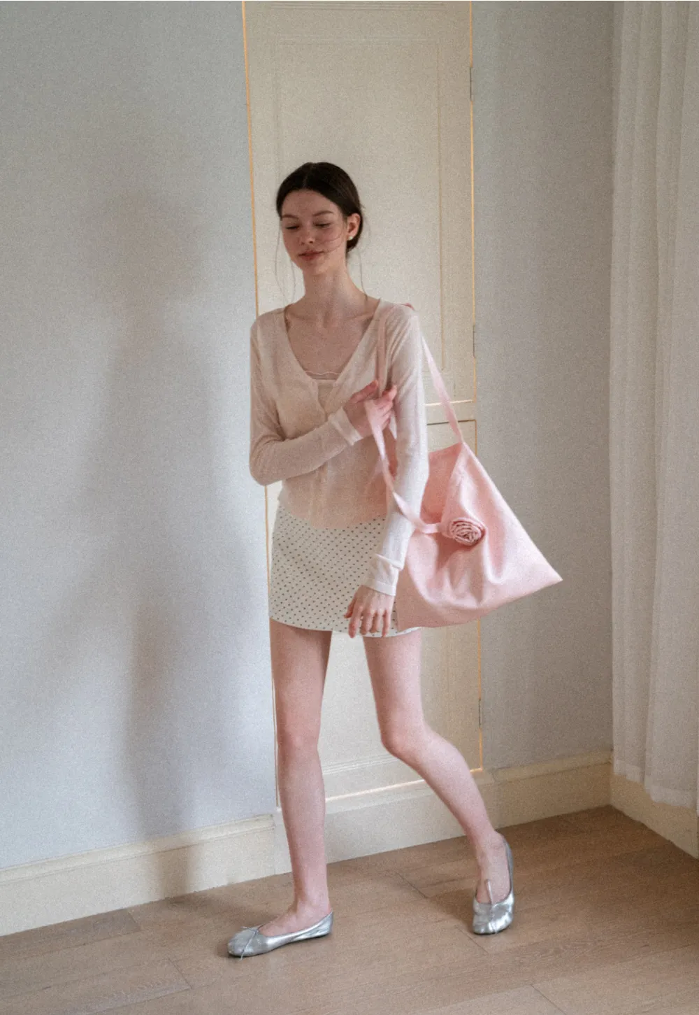 V Neck Button Front Knit Cardigan with Tank Top